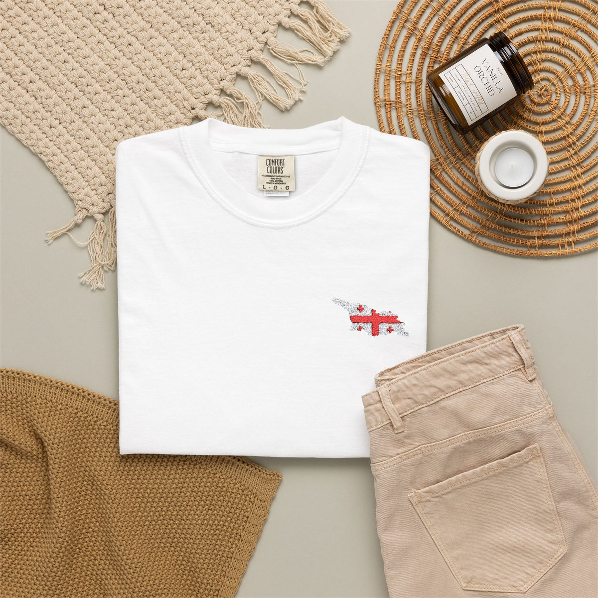 Georgian Flag Chest Pocket T‑Shirt